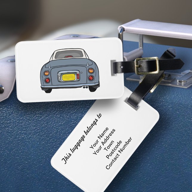 Étiquette À Bagage Figarations Lapis Gris Figaro Voiture Balise Bagag (Fun lapis figgy luggage tag for your road trip adventures. Just add your address details)