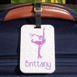 Étiquette À Bagage Figure Patinage nom personnalisé Bagage balise