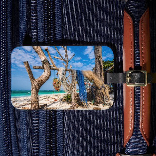 Étiquette À Bagage Filets de pêche séchant sur la plage (Insitu Rectoal 4)