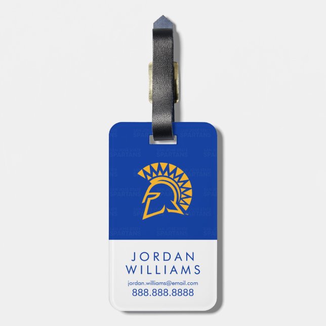 Étiquette À Bagage Filigrane de logo de Spartans d'état de San Jose (Dos Vertical)