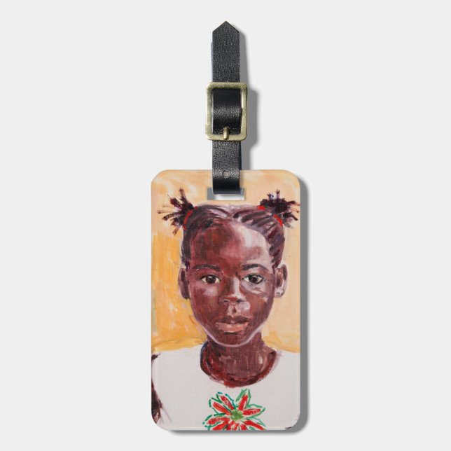 Étiquette À Bagage Fille africaine (Devant Vertical)