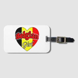 Étiquette À Bagage Fille belge