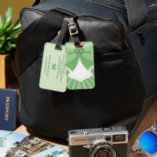 Étiquette À Bagage Fille Magique Verte 