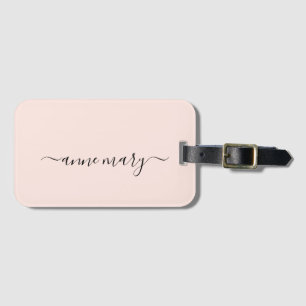 Étiquette À Bagage Fille rose vif Nom personnalisé Monogramme Cadeau 