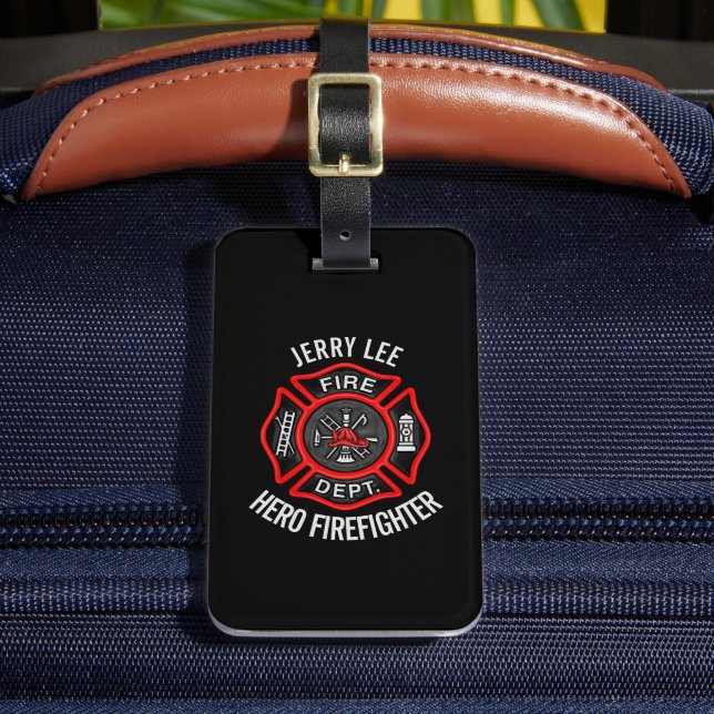 Étiquette À Bagage Firefighter Nom de texte personnalisé Personnalisé (Insitu Rectoal 2)