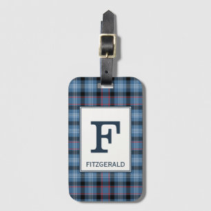 Étiquette À Bagage Fitzgerald Tartan Blue Plaid Motif