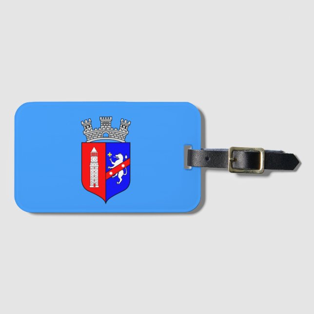 Étiquette À Bagage Flag of Tirana, Albania  (Devant Horizontal)