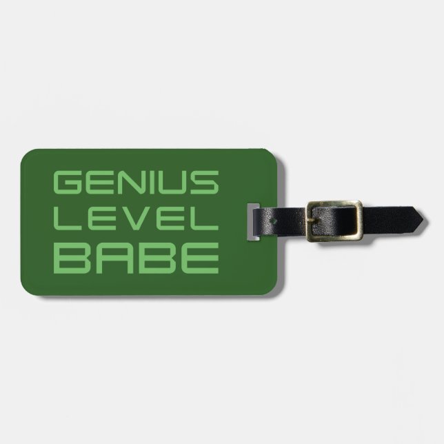 Étiquette À Bagage Flèche | Genius Level Babe (Devant horizontal)