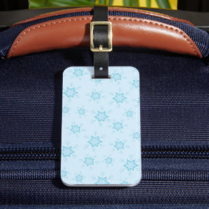Étiquette À Bagage Fléchettes de neige, Bleu glacé, Fléchettes de nei