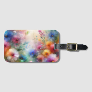 Étiquette À Bagage Fleur abstraite dans le style aquarelle