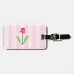Étiquette À Bagage Fleur assez rose de tulipe