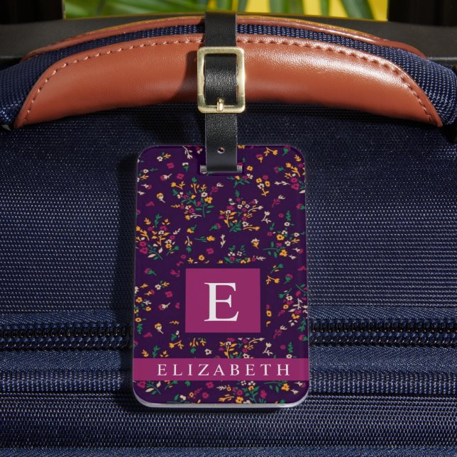 Étiquette À Bagage Fleur blanche jaune jaune violet customisée (Insitu Rectoal 2)
