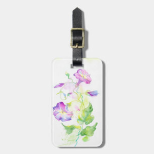 Étiquette À Bagage Fleur convolvulse aquarelle peinte