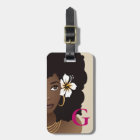 Fleur de femme noire dans les cheveux, Monogramme,