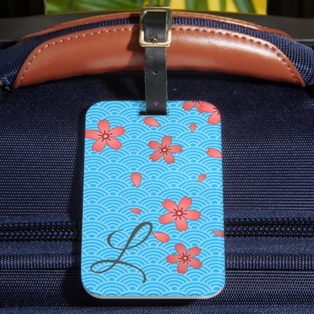 Étiquette À Bagage Fleur de fleurs de cerisier rose (Insitu Rectoal 2)