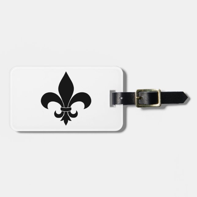 Étiquette À Bagage Fleur de lis Motif Classic (Devant horizontal)