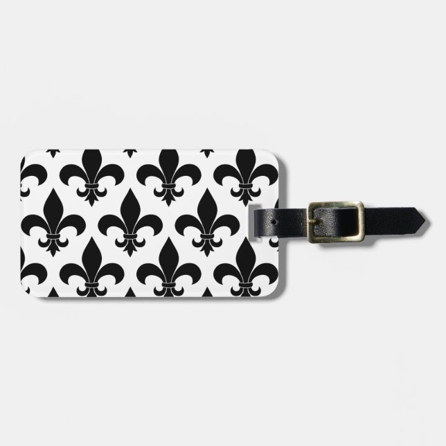 Étiquette À Bagage Fleur de lis Motif Classic (Devant horizontal)