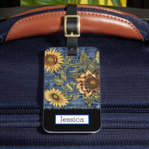 Étiquette À Bagage Fleur de soleil Denim Jeans