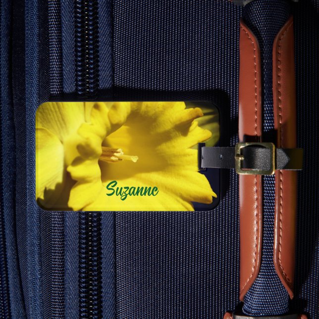 Étiquette À Bagage Fleur jonquille Jaune Fermer Personnalisée (Insitu Rectoal 4)