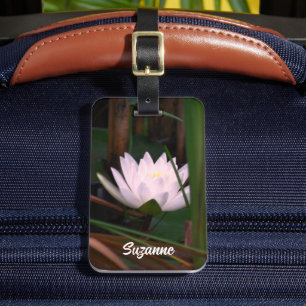 Étiquette À Bagage Fleur Lit d'eau Lotus brillant Personnalisé