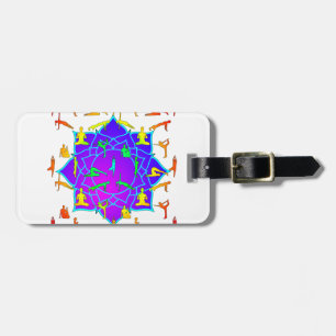 Étiquette À Bagage Fleur Lotus Avec Poireaux De Yoga