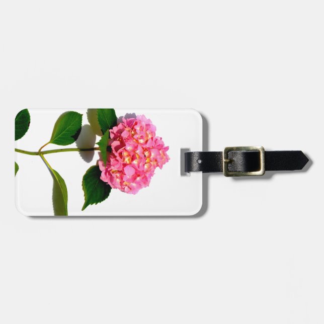 Étiquette À Bagage Fleur rose rose rose Hydrangea (Devant horizontal)