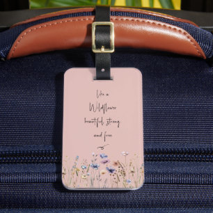 Étiquette À Bagage Fleur sauvage aquarelle colorée