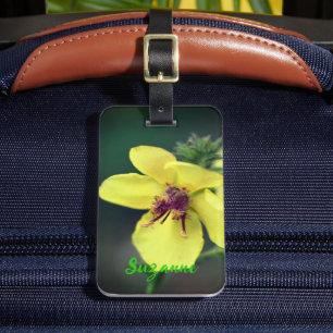 Étiquette À Bagage Fleur sauvage jaune délicat personnalisé