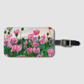 Étiquette À Bagage Fleur sauvage rose