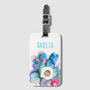 Étiquette À Bagage Fleuron floral moderne dessiné à la main