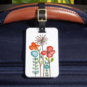 Étiquette À Bagage Fleurs
