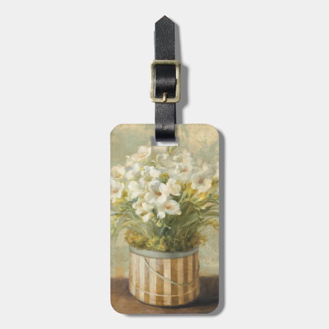 Étiquette À Bagage Fleurs dans une boîte de casquette (Devant Vertical)