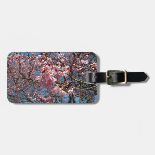 Étiquette À Bagage Fleurs de cerisier et fleurs de printemps roses d'