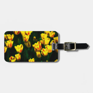 Étiquette À Bagage Fleurs de tulipe jaune