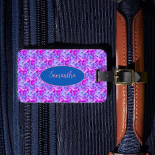 Étiquette À Bagage Fleurs d'Hibiscus blanc Bouquet teinté Personnalis