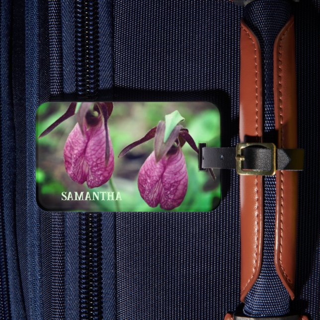 Étiquette À Bagage Fleurs d'orchidée rose sauvage Fleurs d'orchidées  (Insitu Rectoal 4)
