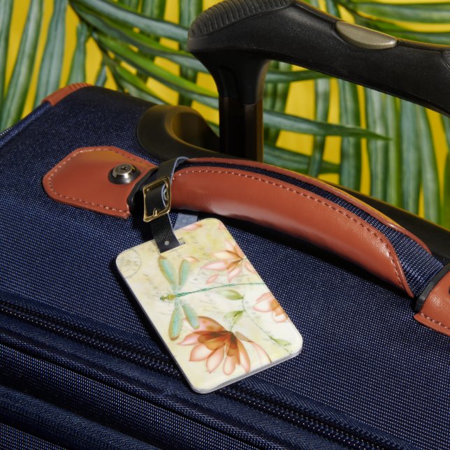 Étiquette À Bagage Fleurs et libellule (Insitu Rectoal 1)