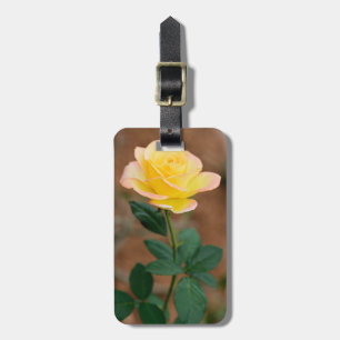 Étiquette À Bagage Fleurs florales de rose jaune Roses