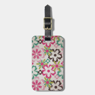 Étiquette À Bagage Fleurs printanières colorées et mignonnes