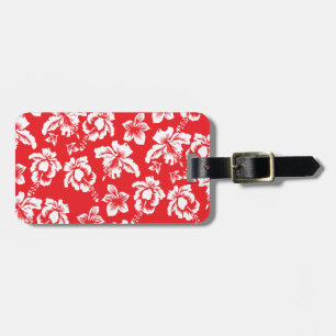 Étiquette À Bagage Fleurs rouges hawaïennes