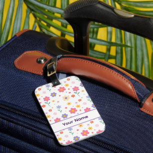 Étiquette À Bagage Fleurs Simples