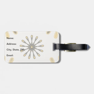 Étiquette À Bagage Fleurs spirales rétro Choisissez votre couleur Arr