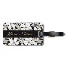 Fleurs tropicales blanches en noir