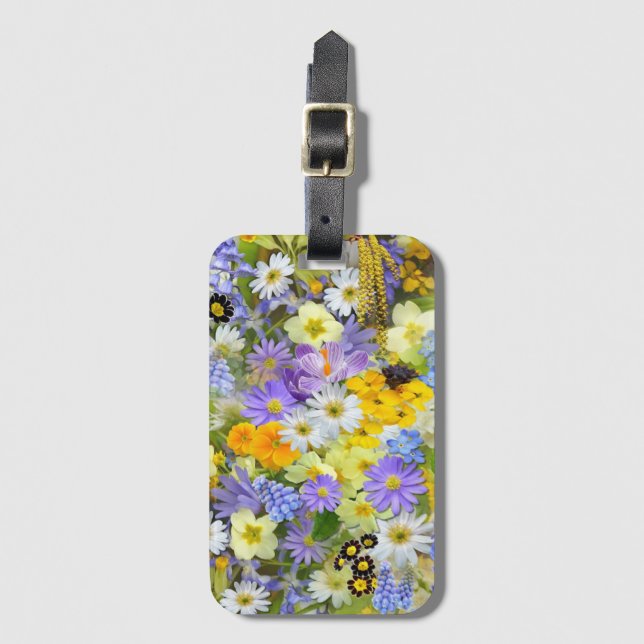 Étiquette À Bagage floral (Devant Vertical)