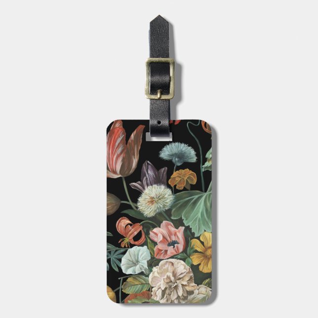 Étiquette À Bagage Floral baroque - Bouquet de fleurs (Devant Vertical)