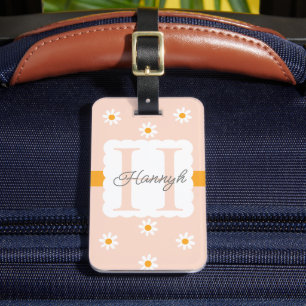 Étiquette À Bagage Floral Daisy Kids Custom ID Badge pour sac à dos