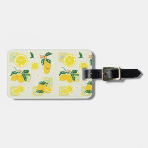 Étiquette À Bagage Floral de citron