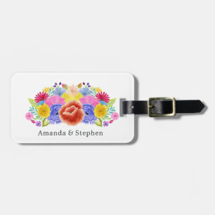 Étiquette À Bagage Floral Mariage mexicain de Fiesta