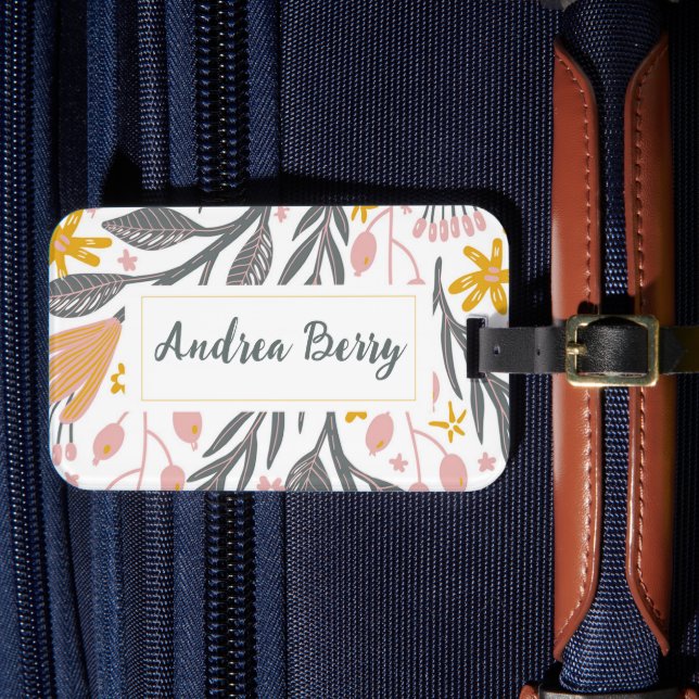 Étiquette À Bagage Floral Personnalisé Vacances d'été (Insitu Rectoal 4)