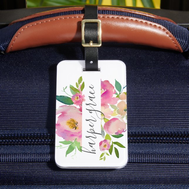 Étiquette À Bagage Flore du jardin de printemps personnalisée (Insitu Rectoal 2)